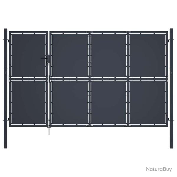 Portail de  en acier 350 x 175 cm anthracite