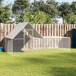 Poulailler 4 x 2 x 2 m Acier galvanis&eacute;