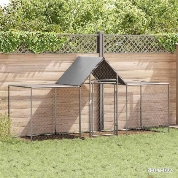 Poulailler 3 x 1 x 1,5 m Acier galvanis�