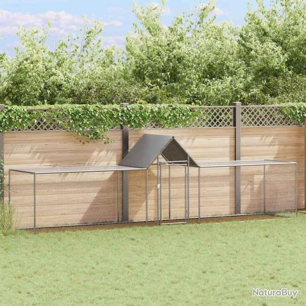 Poulailler 5 x 1 x 1,5 m Acier galvanis�