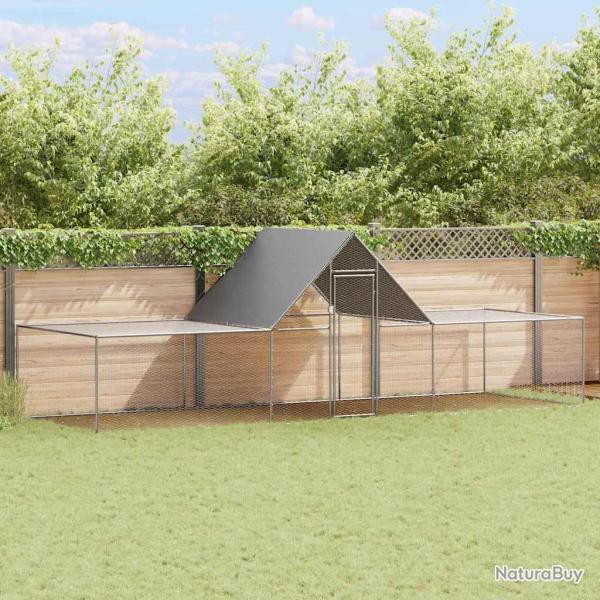 Poulailler 6 x 2 x 2 m Acier galvanis�