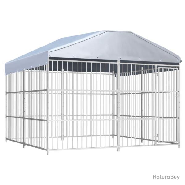 Chenil d'ext�rieur avec toit pour chiens 300 x 300 x 200 cm