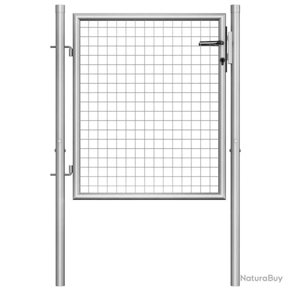 Portail de  en acier galvanis� 100 x 75 cm argent