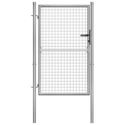 Portail de  en acier galvanis&eacute; 100 x 125 cm argent&eacute;