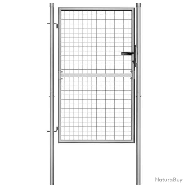 Portail de  en acier galvanis� 100 x 125 cm argent�