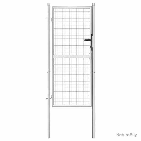 Portail de  en acier galvanis� 100 x 175 cm argent