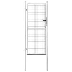 Portail de  en acier galvanis&eacute; 100 x 200 cm argent&eacute;