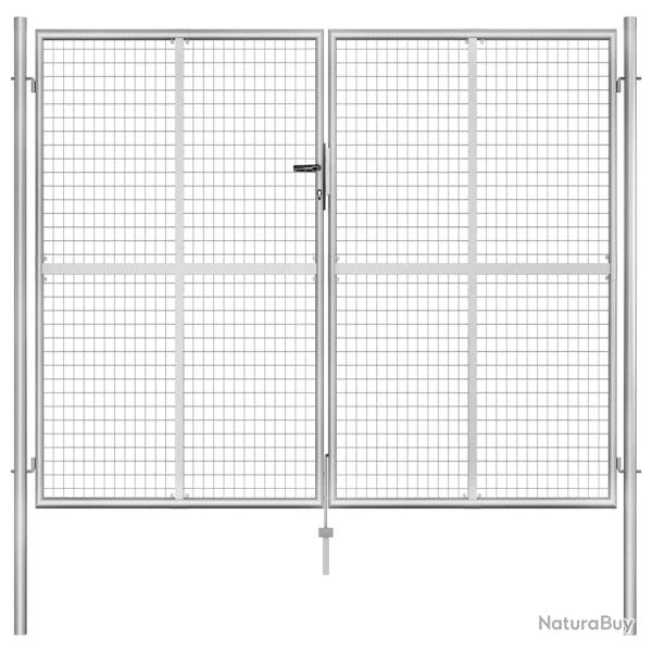 Portail de  en acier galvanis� 300 x 200 cm argent�
