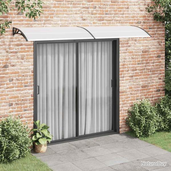 Auvent de porte Noir et transparent 300x75 cm PC