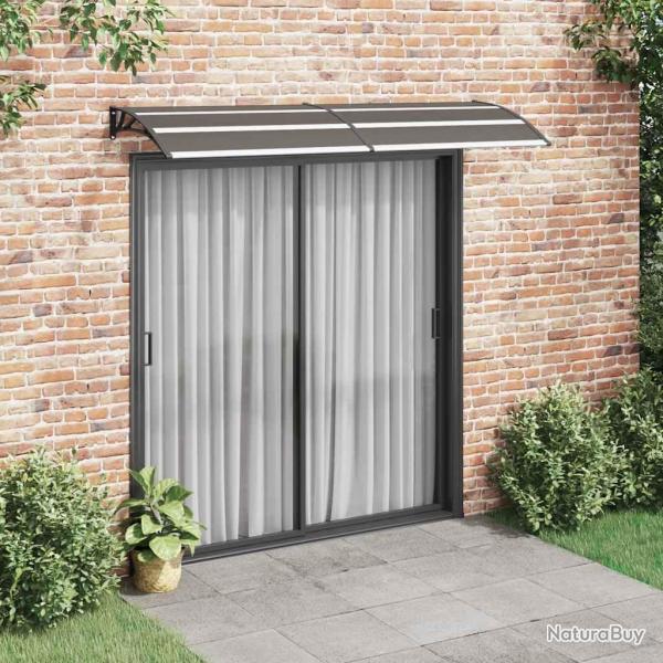 Auvent de porte Noir 240x75 cm PC