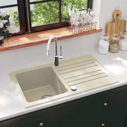&Eacute;vier de cuisine Granit Seul lavabo Beige