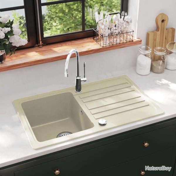�vier de cuisine Granit Seul lavabo Beige