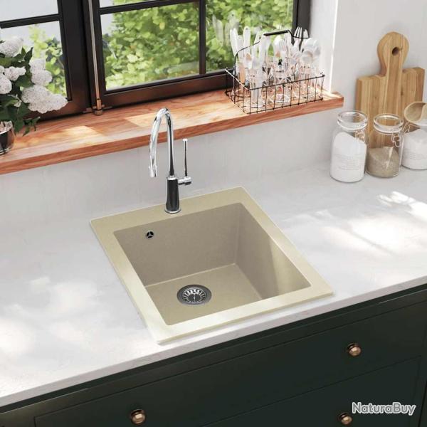 �vier de cuisine Granit Seul lavabo Beige