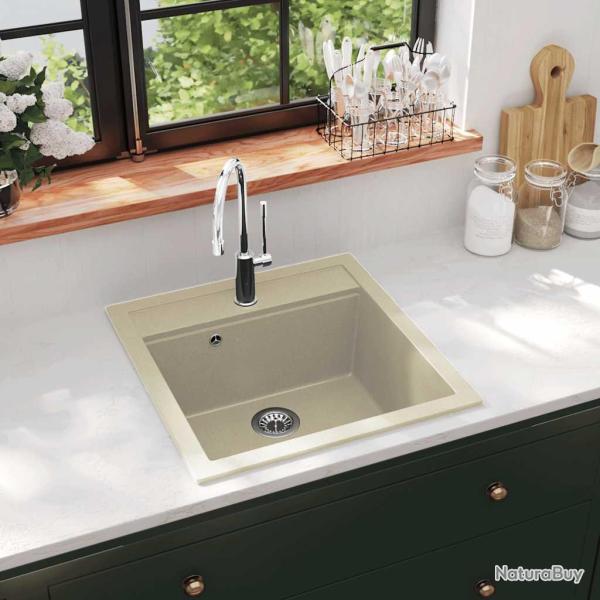 �vier de cuisine Granit Seul lavabo Beige