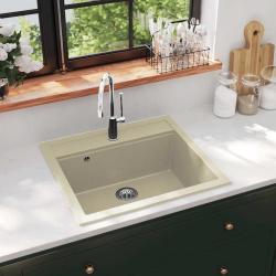 &Eacute;vier de cuisine Granit Seul lavabo Beige