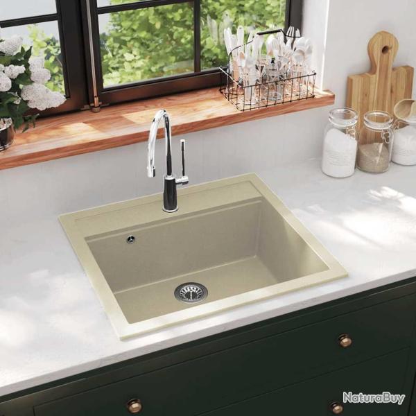 �vier de cuisine Granit Seul lavabo Beige
