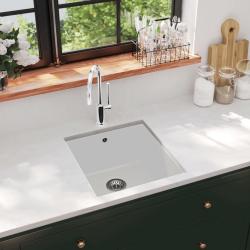 &Eacute;vier de cuisine Granit Seul lavabo Blanc