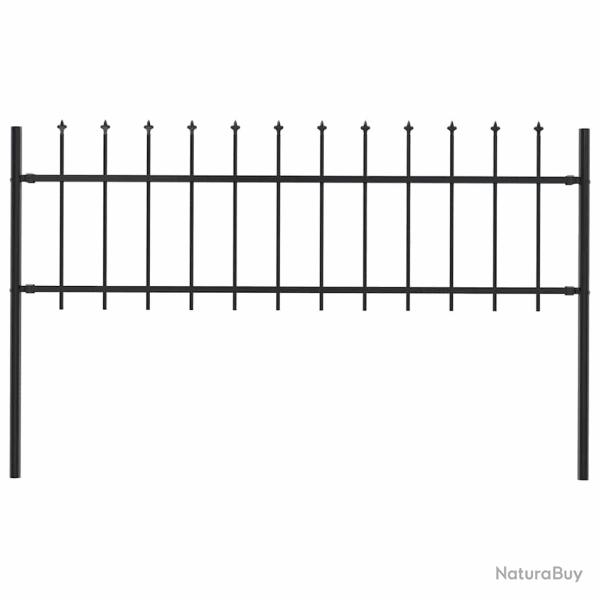 Cl�ture de  Woerden avec pointe en acier noir 181 x 60 cm