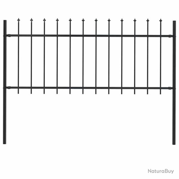 Cl�ture de  Woerden avec pointe en acier noir 181 x 80 cm