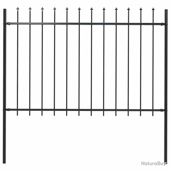 Cl�ture de  Woerden avec pointe en acier noir 181 x 120 cm