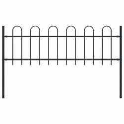 Cl&ocirc;ture de  BOXTEL avec arceau sup&eacute;rieur en acier 181 x 60 cm noir