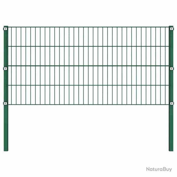 Panneau de cl�ture avec poteaux en fer 176,5 x 80 cm Vert