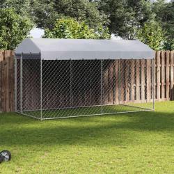Chenil d'ext&eacute;rieur avec toit pour chiens 382x192x225 cm