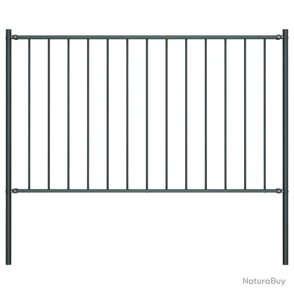 Panneau de cl�ture Woerden avec poteaux en acier 1,7�x�0,75�m anthracite