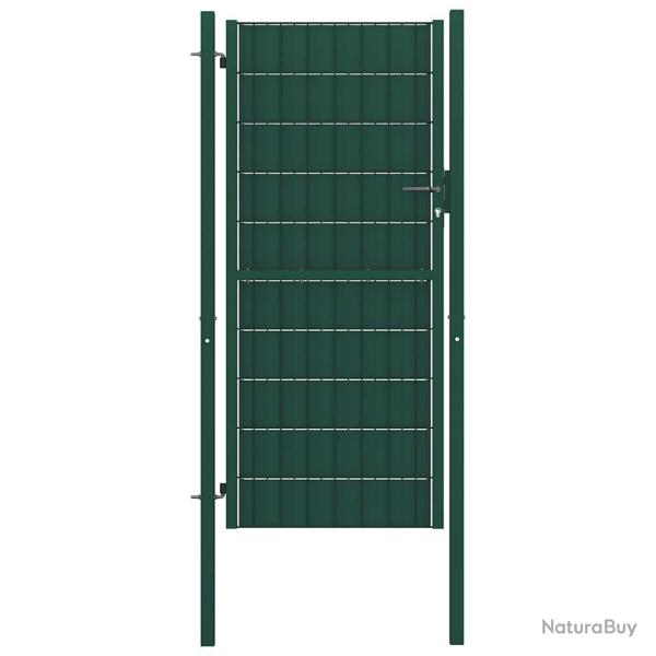 Portail de cl�ture en PVC et acier 100 x 164 cm vert