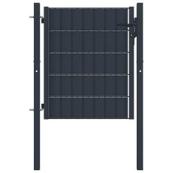 Portail de cl&ocirc;ture en PVC et acier 100x100 cm anthracite