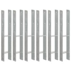 Piquets de cl&ocirc;ture 6 pcs Argent&eacute; 9x6x60 cm Acier galvanis&eacute;