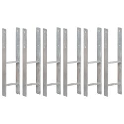 Piquets de cl&ocirc;ture 6 pcs Argent&eacute; 14x6x60 cm Acier galvanis&eacute;