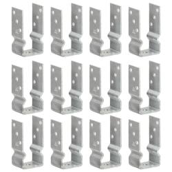 Piquets de cl&ocirc;ture 12 pcs Argent&eacute; 7x6x15 cm Acier galvanis&eacute;