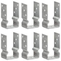 Piquets de cl&ocirc;ture 6 pcs Argent&eacute; 8x6x15 cm Acier galvanis&eacute;