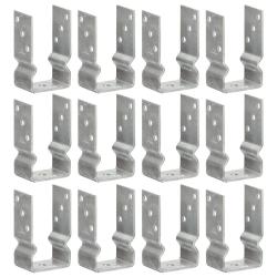 Piquets de cl&ocirc;ture 12 pcs argent&eacute; 8x6x15 cm acier galvanis&eacute;