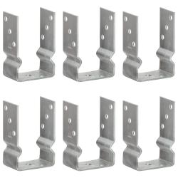 Piquets de cl&ocirc;ture 6 pcs Argent&eacute; 9x6x15 cm Acier galvanis&eacute;