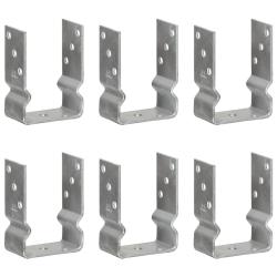 Piquets de cl&ocirc;ture 6 pcs Argent&eacute; 10x6x15 cm Acier galvanis&eacute;