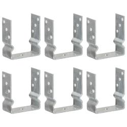 Piquets de cl&ocirc;ture 6 pcs Argent&eacute; 12x6x15 cm Acier galvanis&eacute;