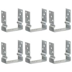 Piquets de cl&ocirc;ture 6 pcs Argent&eacute; 14x6x15 cm Acier galvanis&eacute;