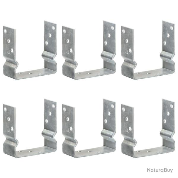 Piquets de cl�ture 6 pcs Argent� 14x6x15 cm Acier galvanis�