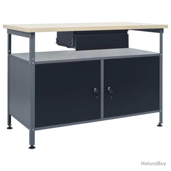 �tabli Noir 120x60x85 cm Acier