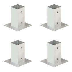 Ancres de poteau 4 pcs M&eacute;tal galvanis&eacute; 71 mm