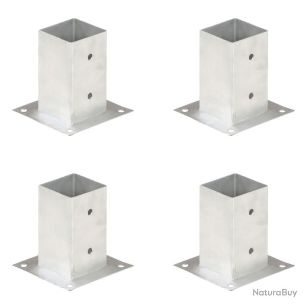 Ancres de poteau 4 pcs M�tal galvanis� 81 mm