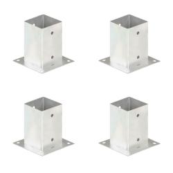 Ancres de poteau 4 pcs M&eacute;tal galvanis&eacute; 91 mm