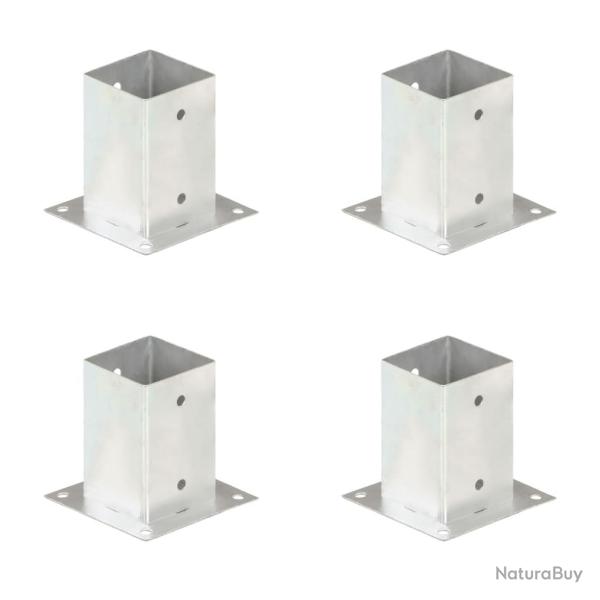 Ancres de poteau 4 pcs M�tal galvanis� 91 mm