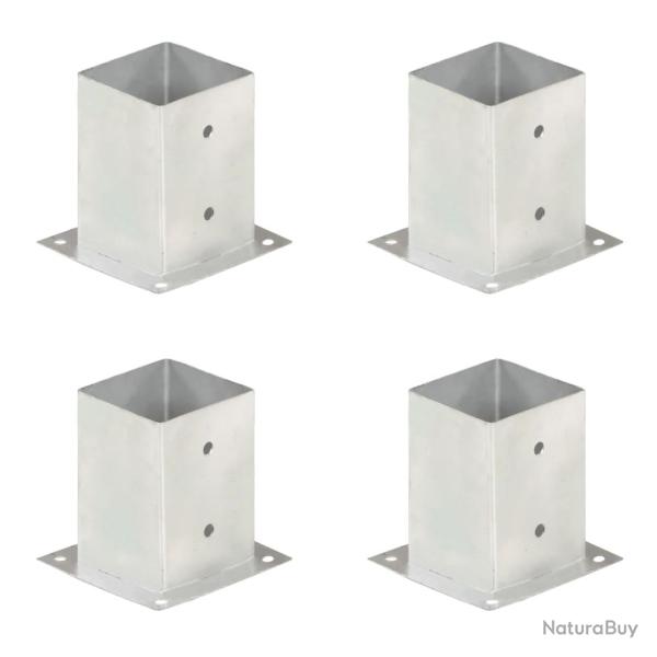 Ancres de poteau 4 pcs M�tal galvanis� 101 mm