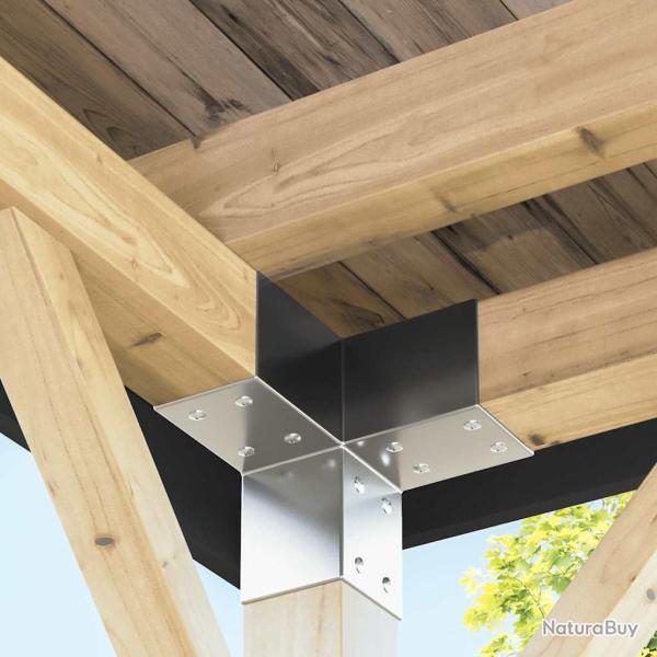 Connecteurs de poteau 4 pcs Forme en Y M�tal galvanis� 71x71 mm