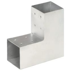 Connecteur de poteau Forme en L M&eacute;tal galvanis&eacute; 81x81 mm
