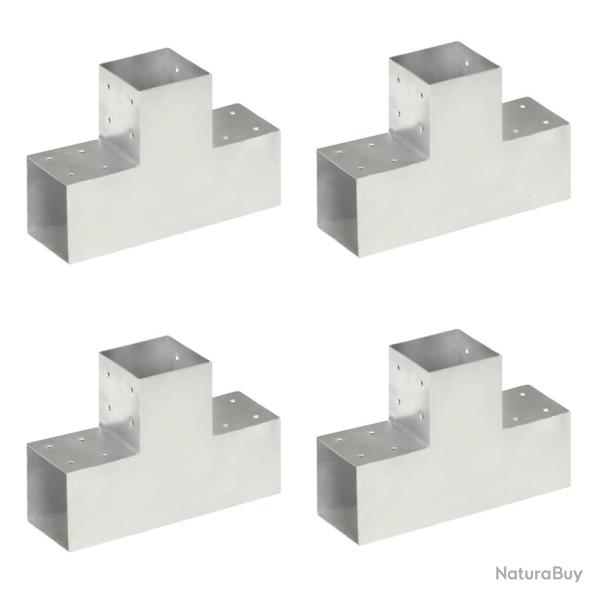 Connecteurs de poteau 4pcs Forme en T M�tal galvanis� 101x101mm