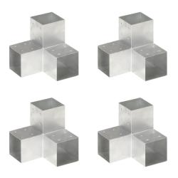 Connecteurs de poteau 4pcs Forme en Y M&eacute;tal galvanis&eacute; 101x101mm